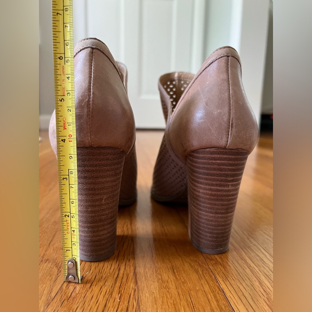 Lucky Brand - Perforated Leather Peep Toe - Block Heel Booties - Picture 7 of 9